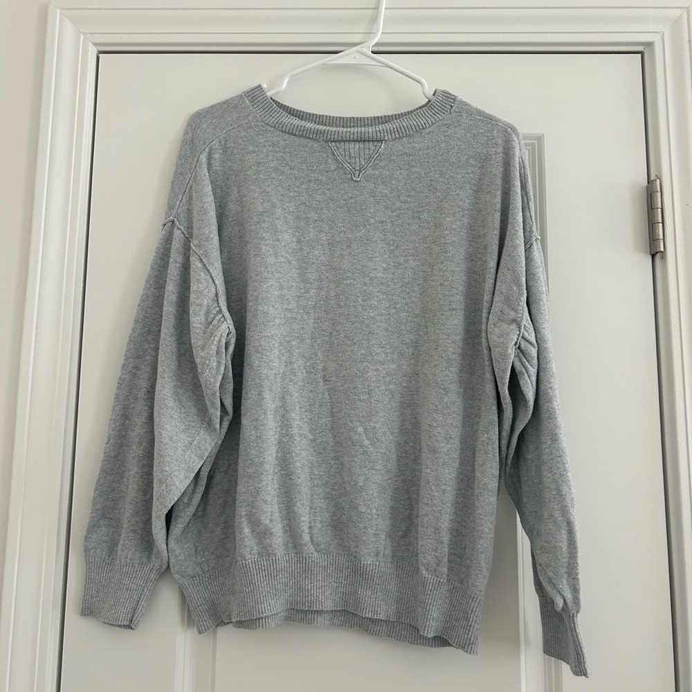 Aerie Gray Long Sleeve Tee Classic Crewneck
